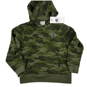 Green Camo Print Hooded Sweatshirt
